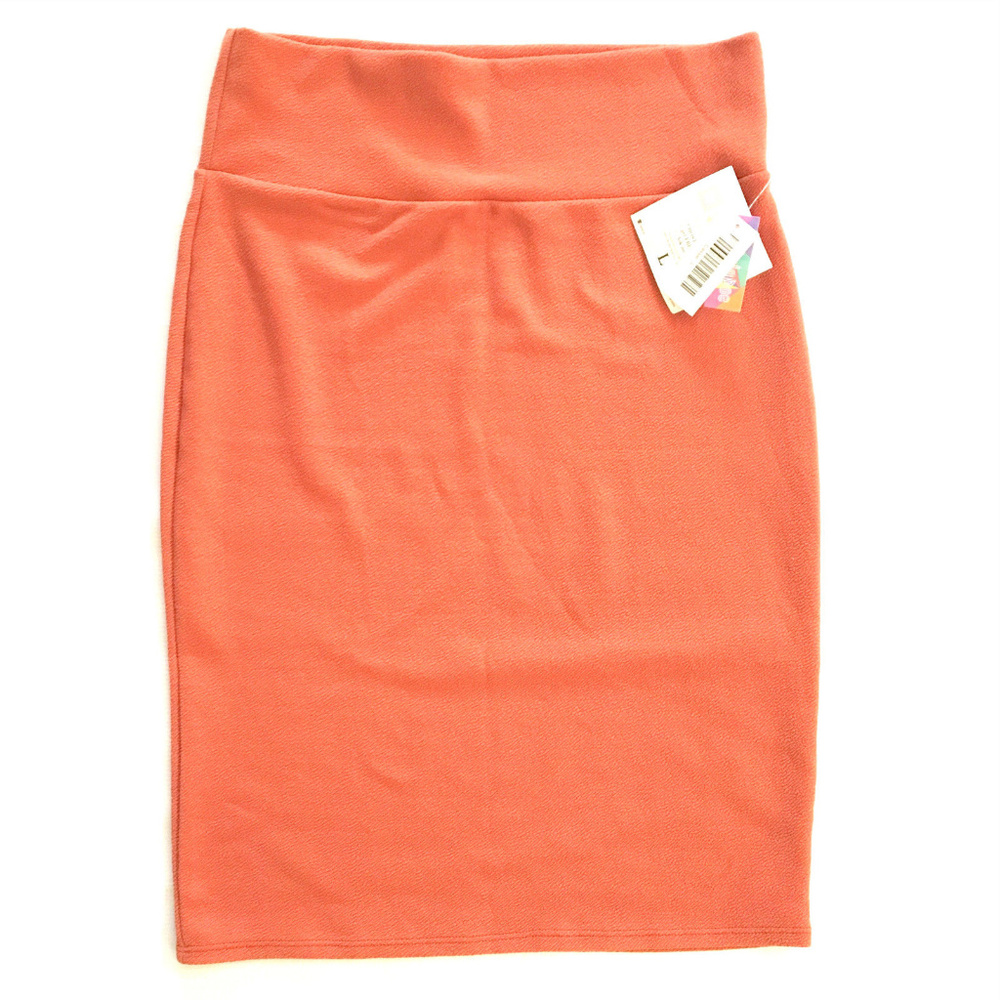 LuLaRoe Cassie Skirt Size Large L Orange Texturize